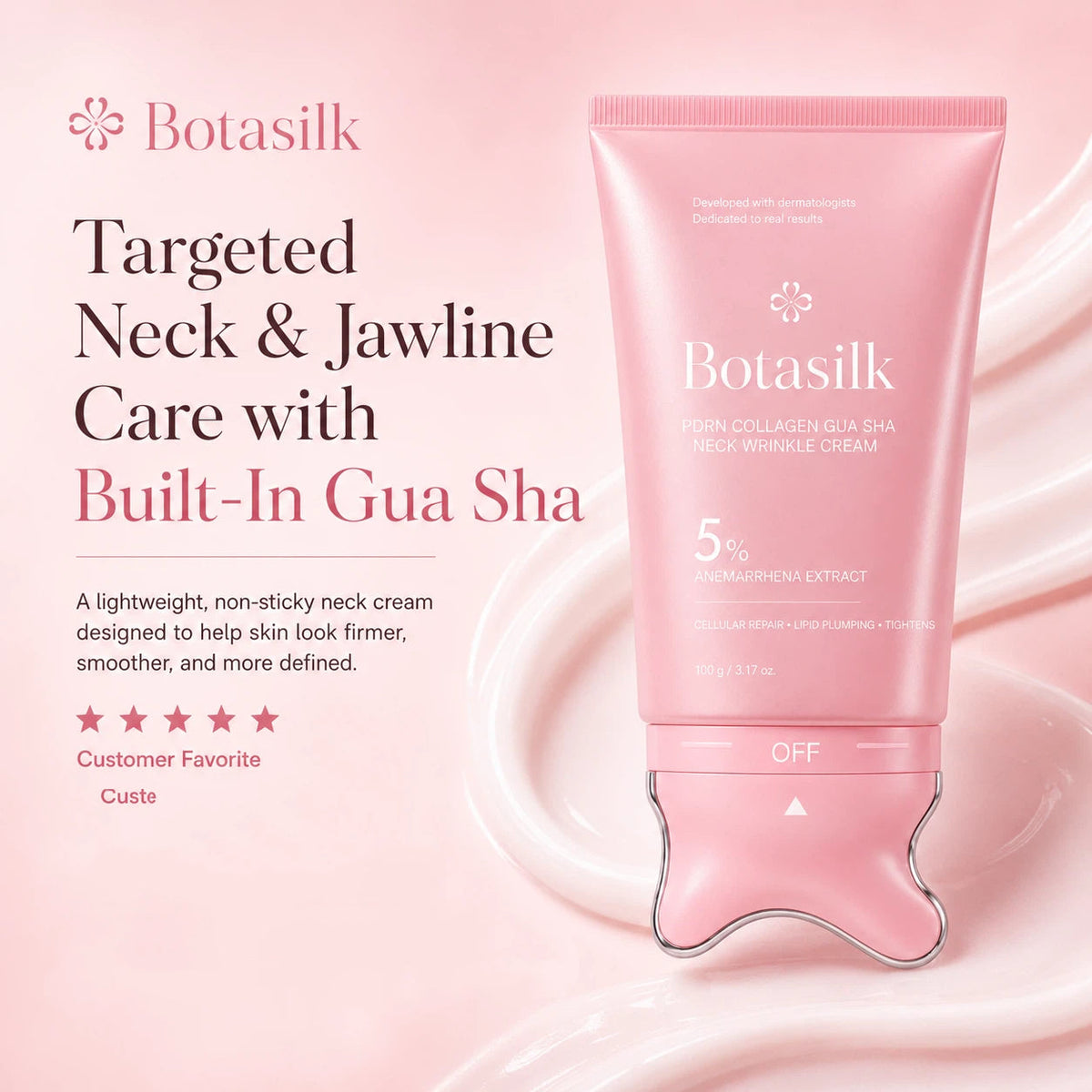 ✨ LAST DAY BUY 1 GET 1 FREE✨【NEW】Botasilk™ PDRN Collagen Neck Wrinkle Cream | Built-In Massager