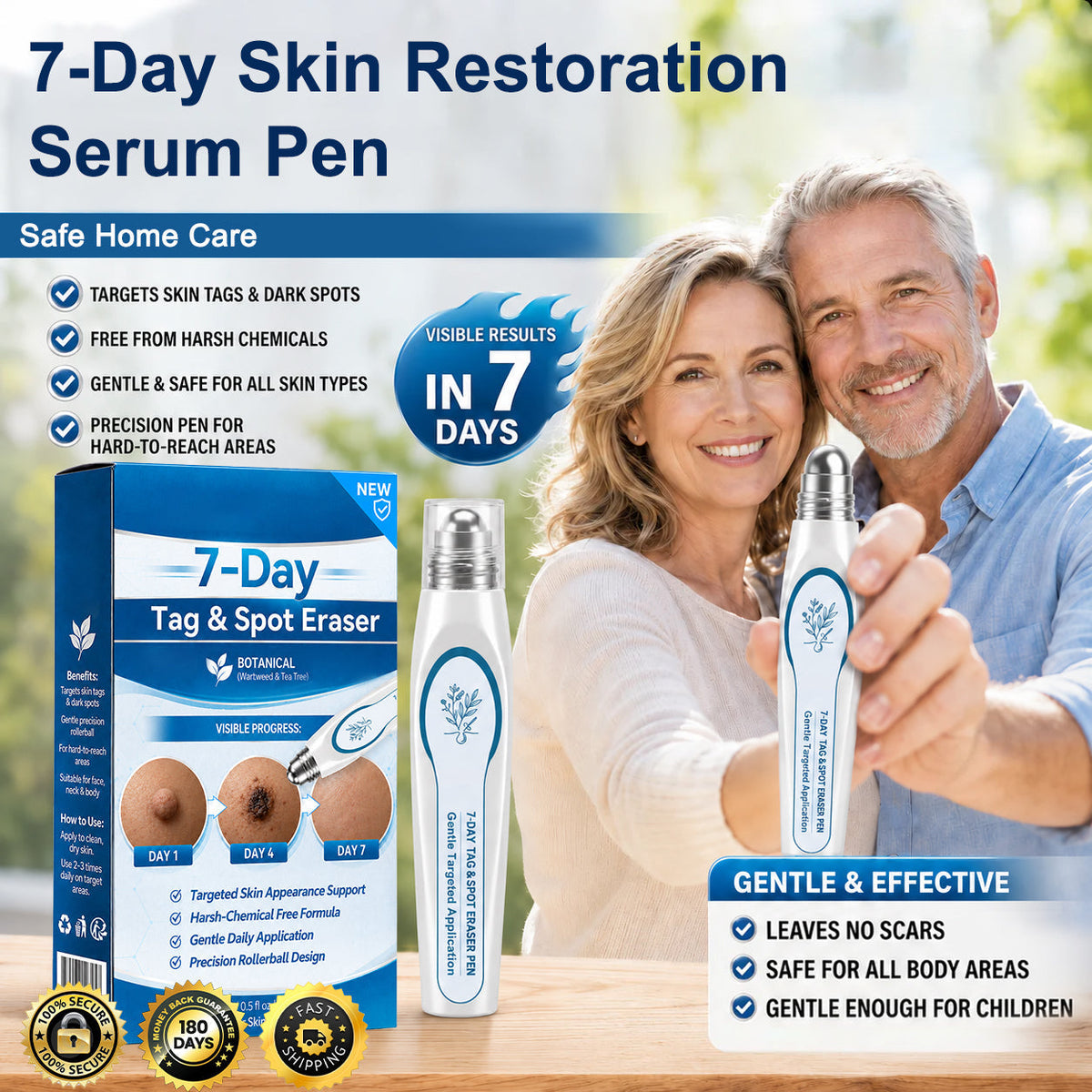 Painless and scar-free advanced imperfection removal ballpoint pen