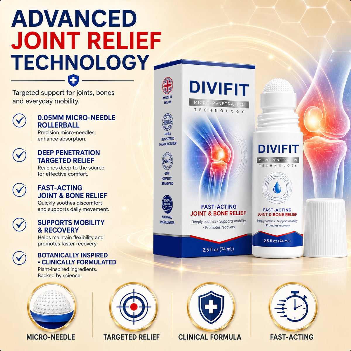 Divifitยฎ 0.05mm Micro-Needle Bone & Joint Recovery Roller