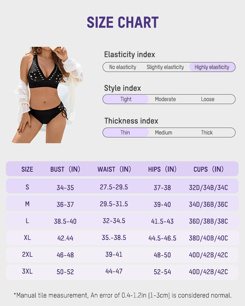 Petal Cutout V-Neck Two-Piece Bikini Set