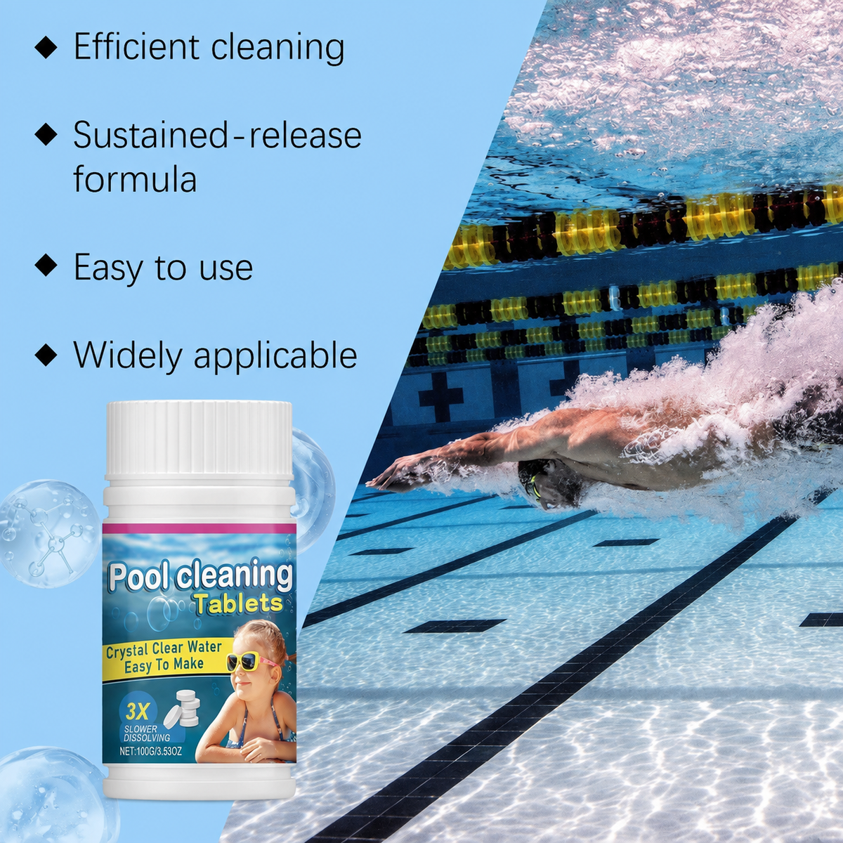 🏊♂️ Pool Cleaning Tablets for Crystal Clear Water – Drop, Dissolve, Dive In! 🌊✨