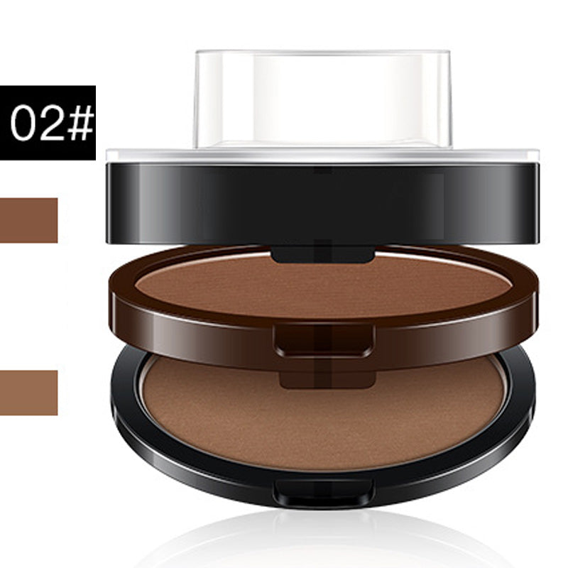 💄Buy 1 Get 1 Free! Almost Gone! 🖌️2-Color Waterproof Eyebrow Stamp Powder Kit, Smudge-Proof Quick Natural Full Brow Makeup with Dual-End Brush