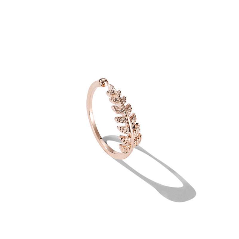 small leaf personality open ring