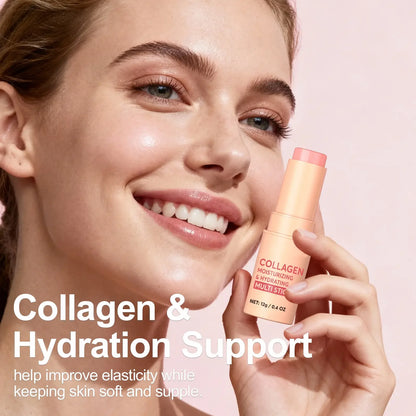 ⏳🔥Last Day-Buy 1 Get 1 Free🔥⏰Collagen-Infused 2-in-1 Lip & Cheek Glow Stick, Long-Lasting Moisturizing & Hydrating