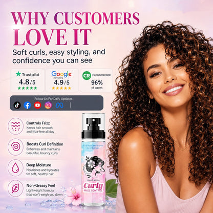 Peach-Scented Curly & Setting Spray - Lightweight, Bouncy Hair & Long-Lasting Hold