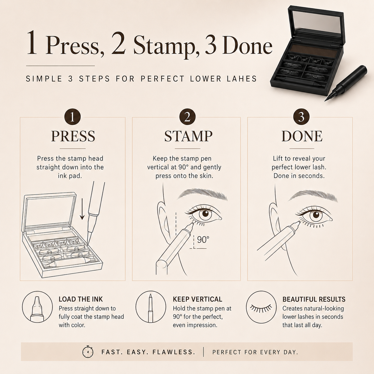 🥳2026 HOT SALE🥳 3-in-1 Eyeliner & Lower Lash Stamp Set