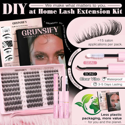 Grunsify Wispy Cluster Lashes, Naturally Blended, 10-16mm, Fluffy and Lightweight, Suitable for Everyday Makeup Applications.