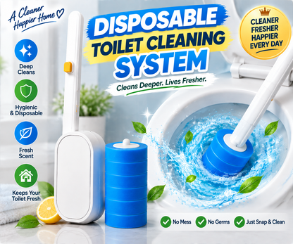 Disposable Toilet Brush Set with Wall-Mounted Holder