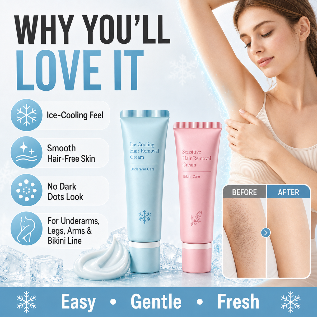 2026 TOP PICK🥳 Hair Removal Cream – Enriched with Rose & Lavender Oil, Niacinamide Brightening – Inhibits Regrowth, Longer-Lasting Smoothness! 💖💨