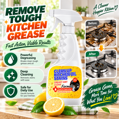 🏆 Heavy-Duty Kitchen Degreaser Spray – Fast Grease Remover 🍑