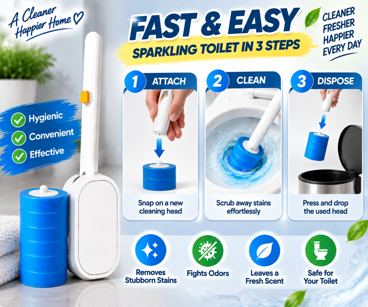 Disposable Toilet Brush Set with Wall-Mounted Holder