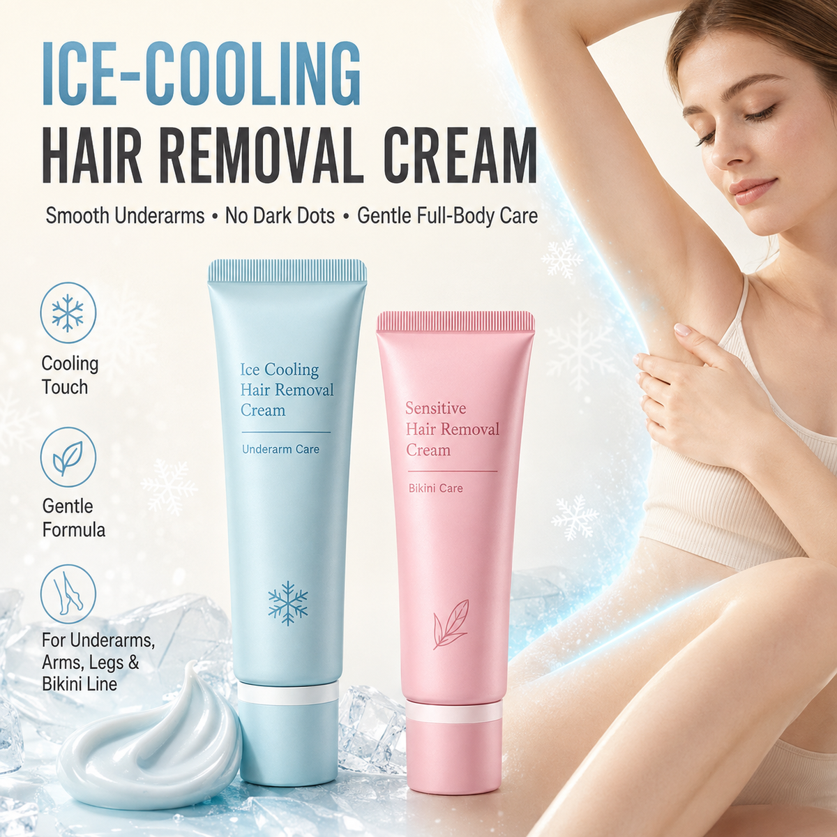 2026 TOP PICK🥳 Hair Removal Cream – Enriched with Rose & Lavender Oil, Niacinamide Brightening – Inhibits Regrowth, Longer-Lasting Smoothness! 💖💨