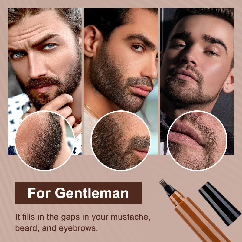 Waterproof Four-tip Beard and Eyebrow Pen