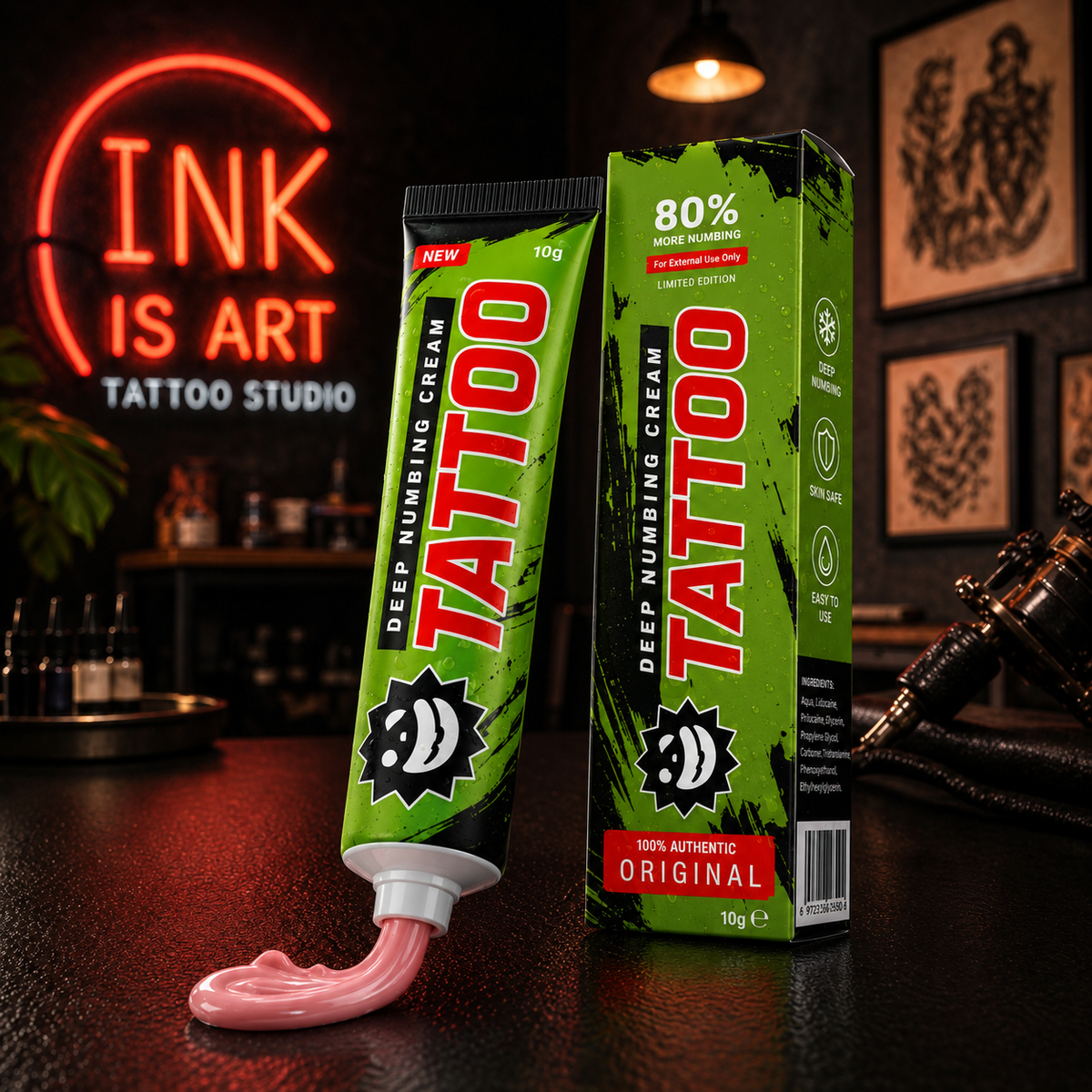 Oil-Free Tattoo Numbing CreamGreen 10g