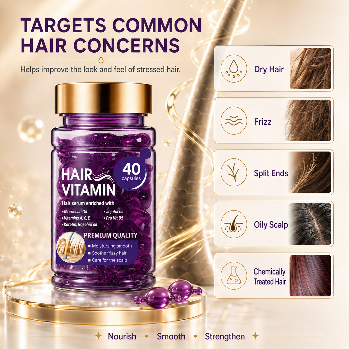 Hair Vitamin Capsules for Color-Treated & Permed Hair