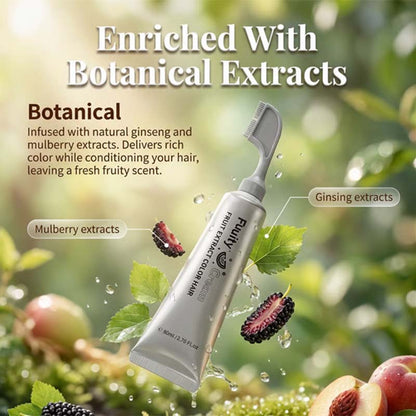 🔥🎁Last Day-Buy 1 Get 1 Free 🔥Botanical Fruit Essence Hair Dye Cream Nourishing Gray Coverage