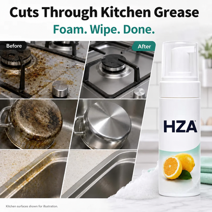 Multi-purpose Foam Mousse, Heavy Duty Kitchen Grease Remover Cleaner I Fast Dissolve Stubborn Oil & Grime for Stove, Range Hood & Cooktopd