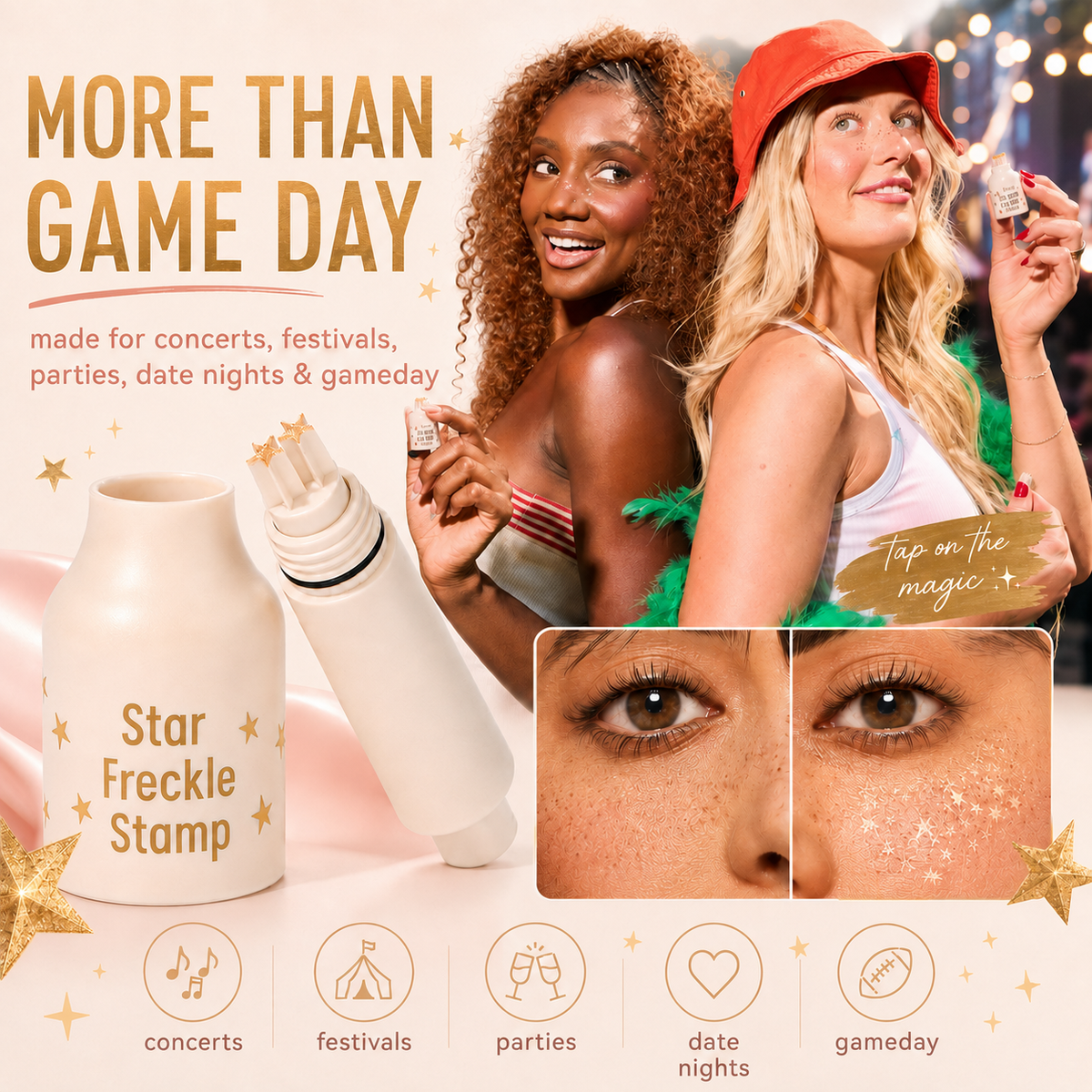 🏆 BEST SELLER -Star freckle stamp - Colored metallic star shaped pen