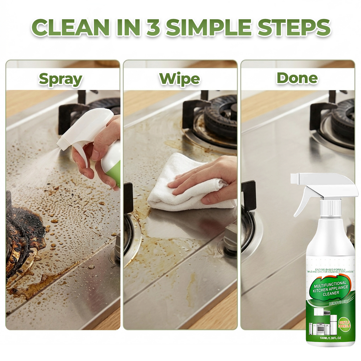 ⚡ Multi-Purpose Enzyme Foam Cleaner - Effortlessly Removes Grease in Seconds