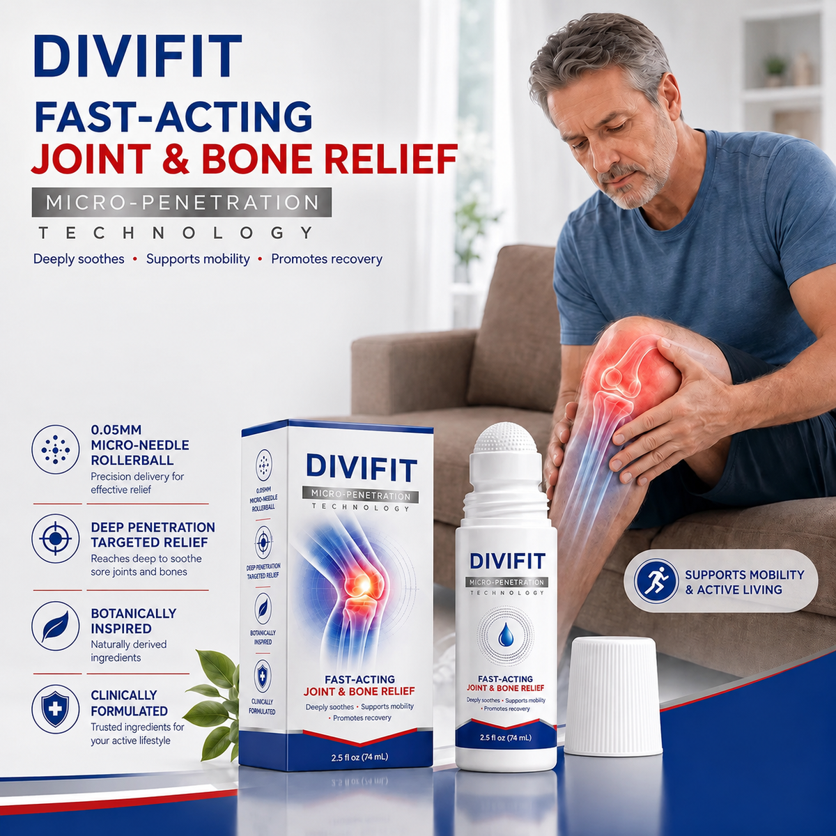 Divifit® 0.05mm Micro-Needle Bone & Joint Recovery Roller