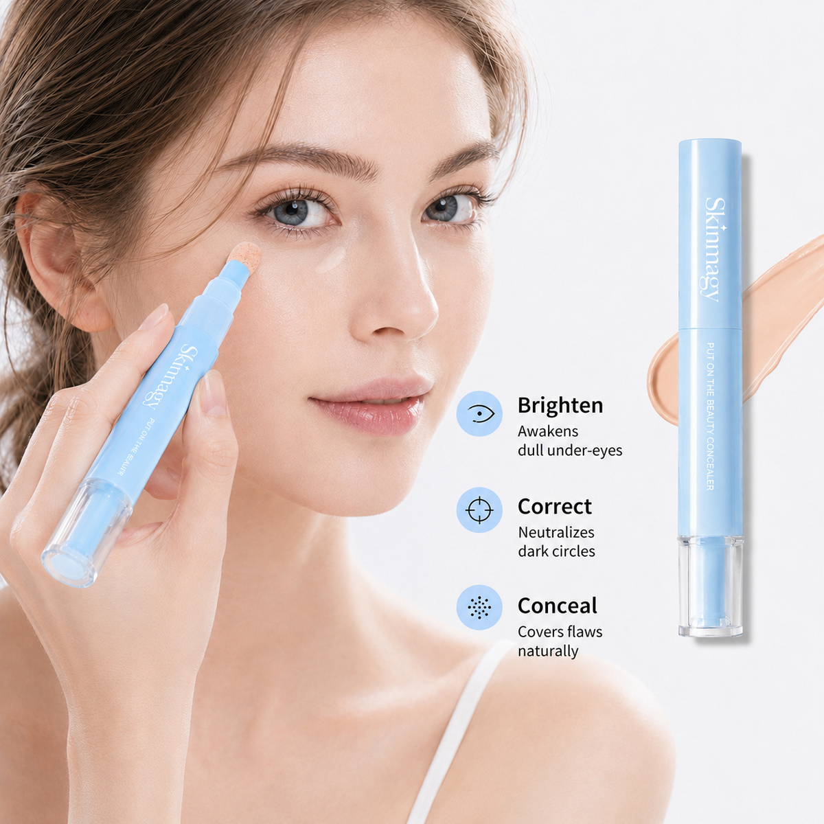 Last Day-Buy 1 Get 1 Free💙Dual-Effect Concealer & Powder Foundation