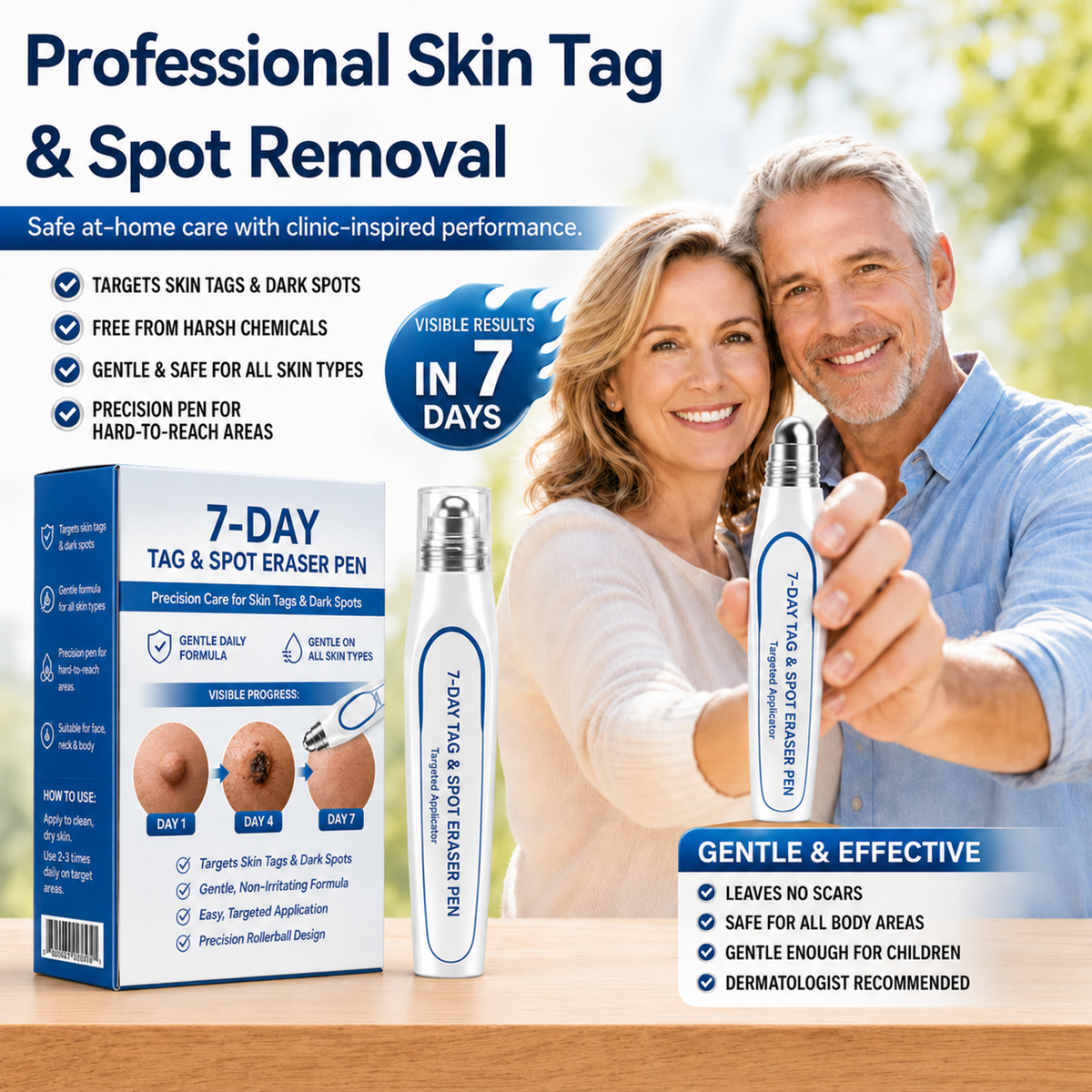7-Day Skin Tag & Spot Eraser Painless & Scar-FreeAdvanced Imperfection Removal Rollerball Pen