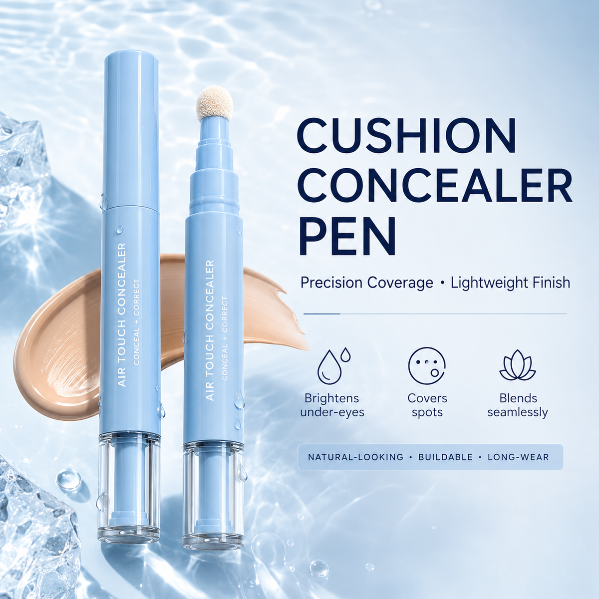 2-in-1 Air Cushion Concealer Pen – Instant Under-Eye Brightening & Flawless Spot Coverage