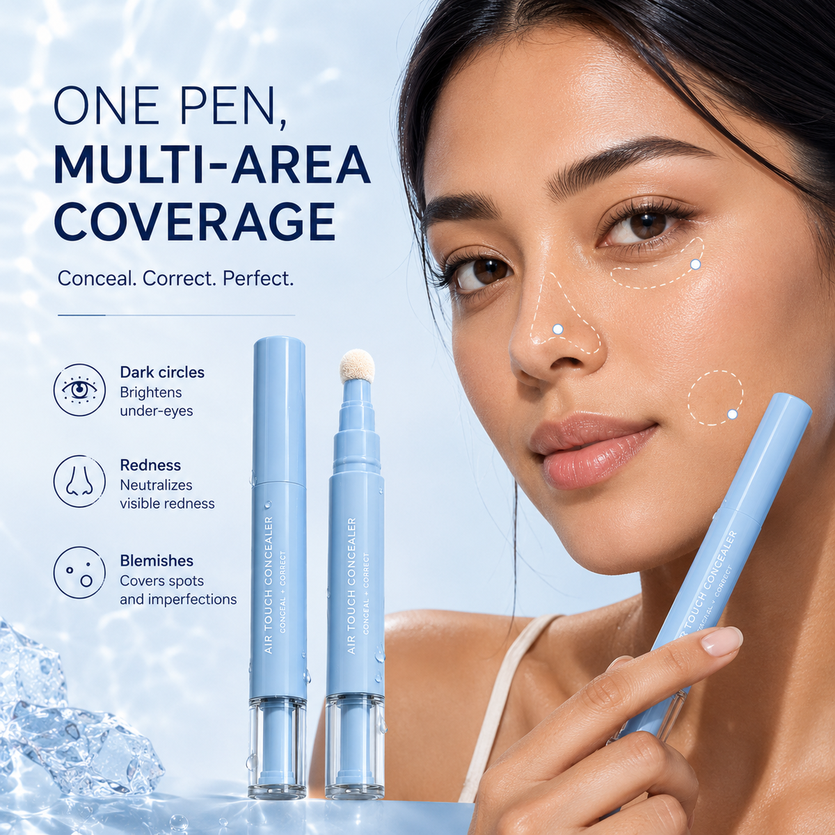 2-in-1 Air Cushion Concealer Pen – Instant Under-Eye Brightening & Flawless Spot Coverage