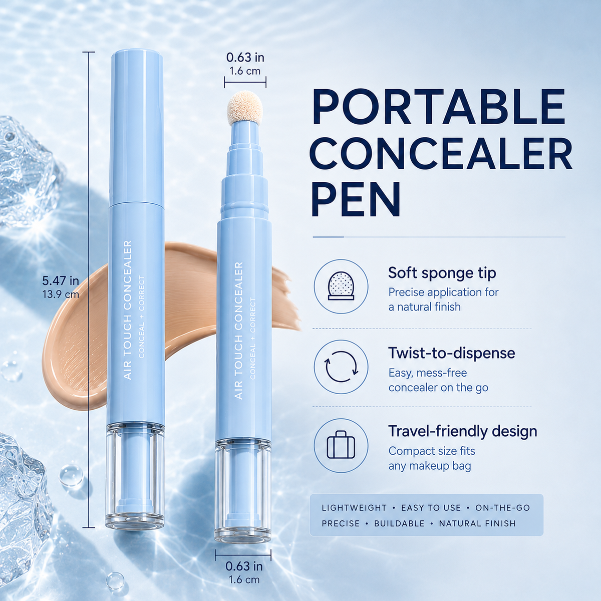 2-in-1 Air Cushion Concealer Pen – Instant Under-Eye Brightening & Flawless Spot Coverage