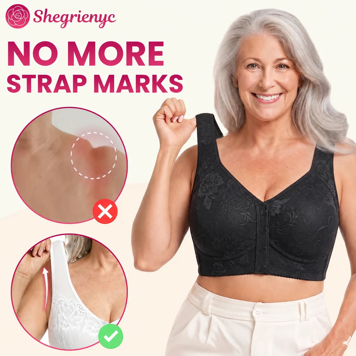 OREVYNA- Front Closure Breathable Cotton Lifting Bra for Seniors