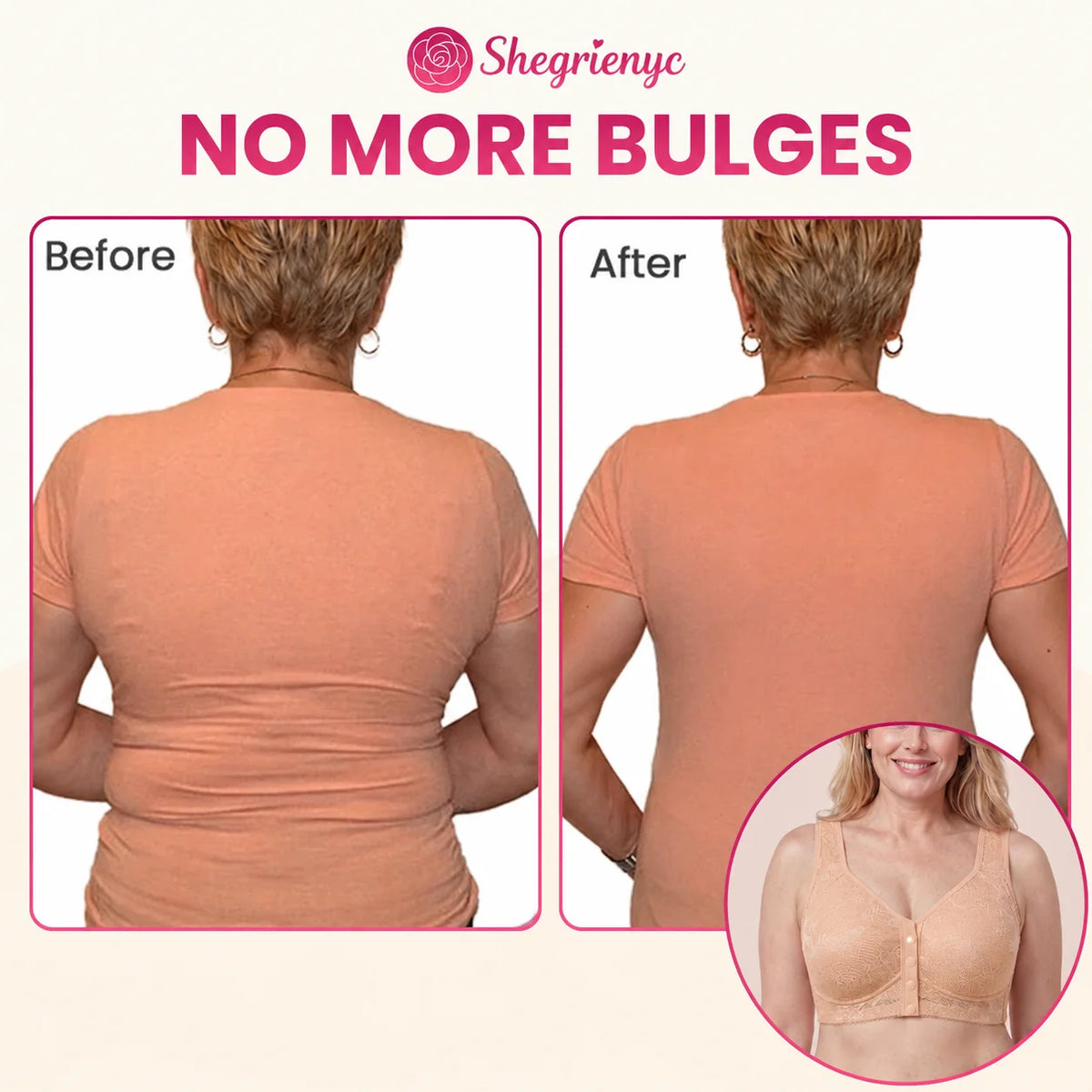 OREVYNA- Front Closure Breathable Cotton Lifting Bra for Seniors