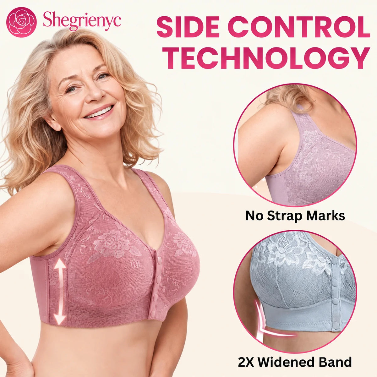 OREVYNA- Front Closure Breathable Cotton Lifting Bra for Seniors