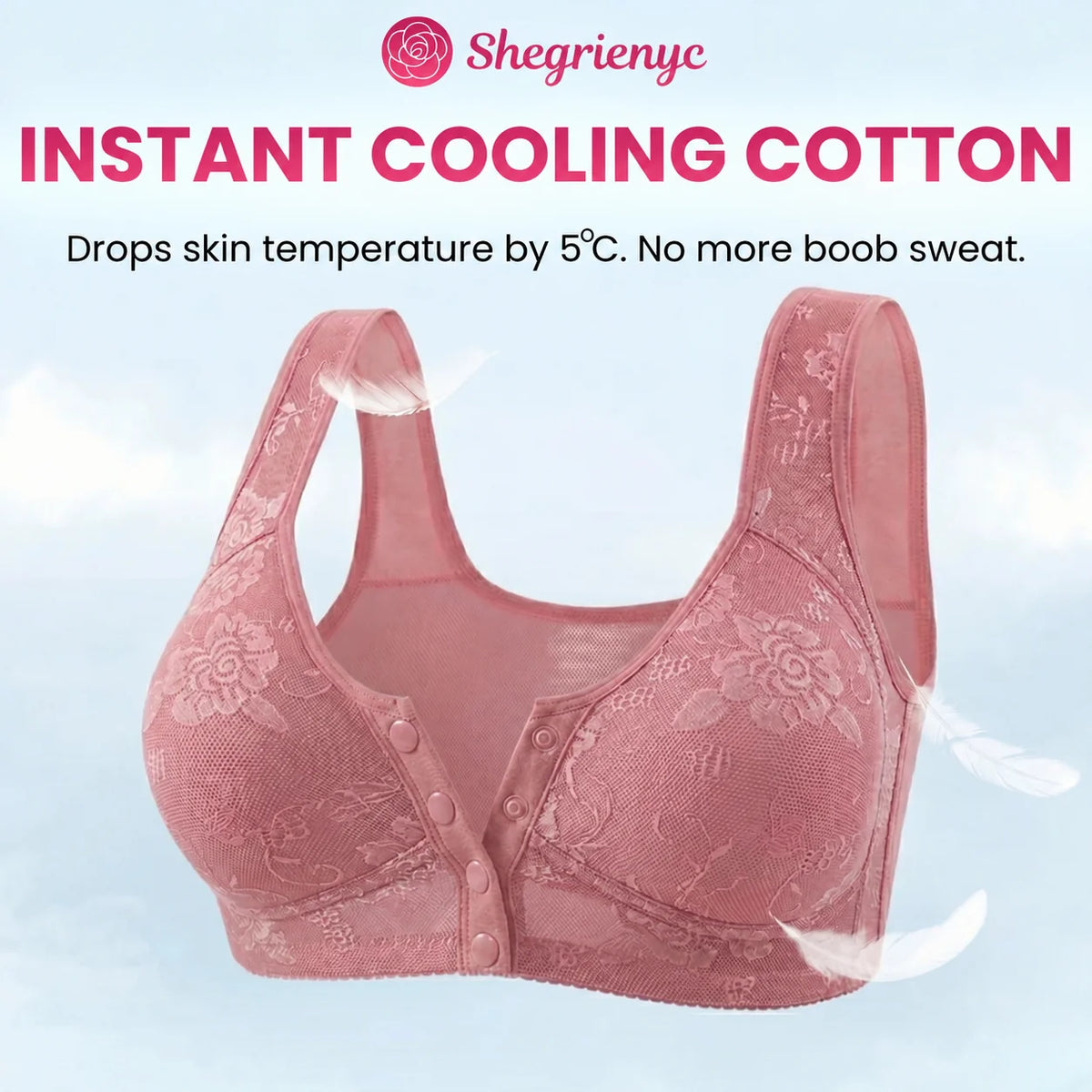 OREVYNA- Front Closure Breathable Cotton Lifting Bra for Seniors