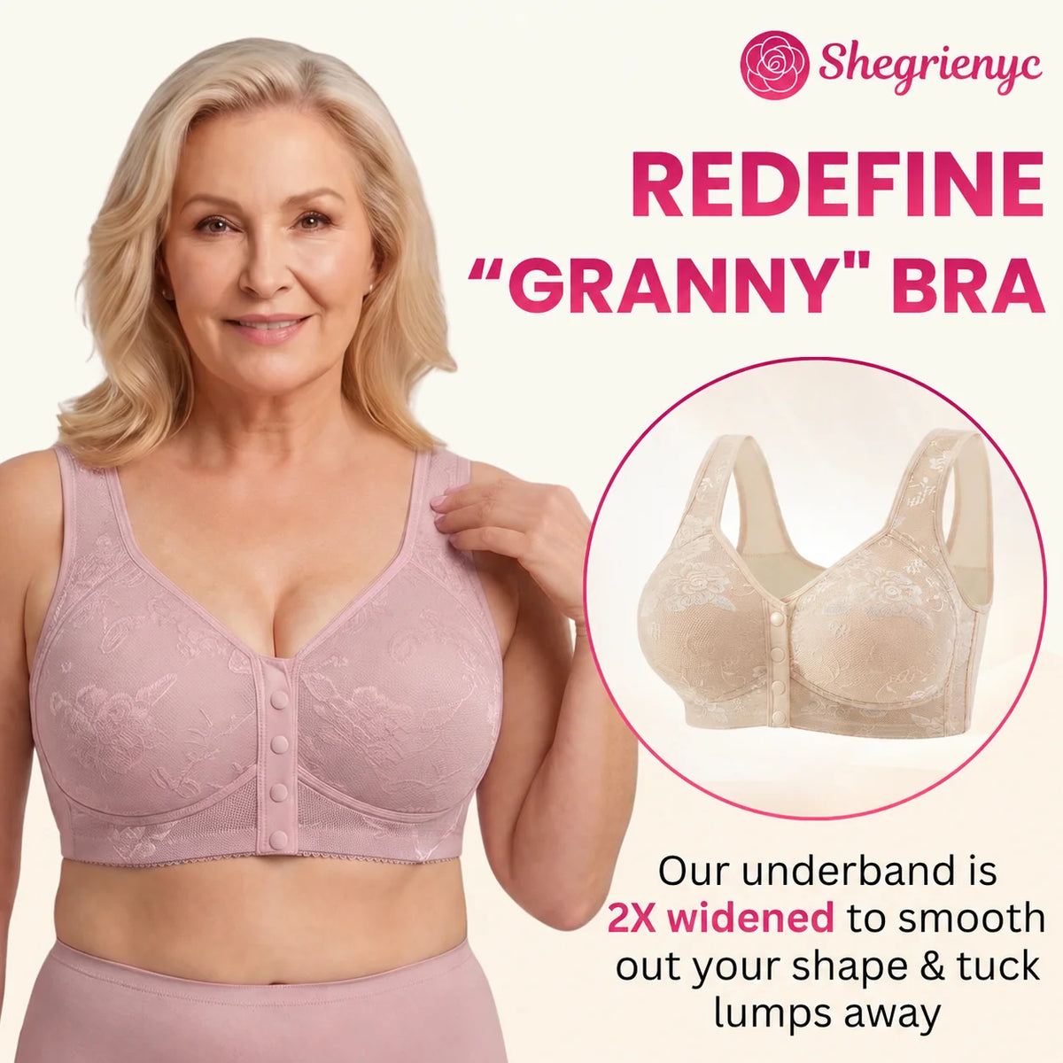 OREVYNA- Front Closure Breathable Cotton Lifting Bra for Seniors