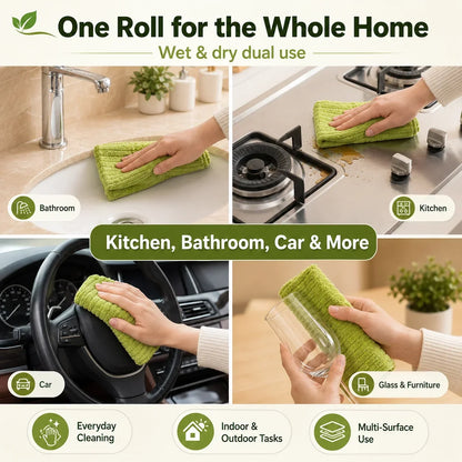 🚨 BUY 1 GET 1 FREE 🚨⏰ Premium Bamboo Fiber Microfiber Cloths – Tear-Off Design & Antibacterial Protection