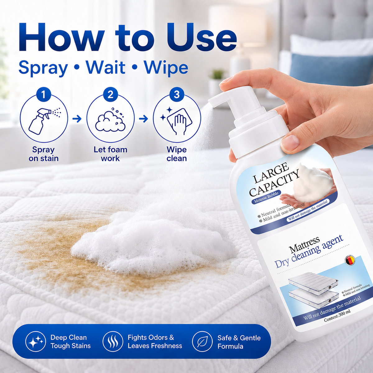 🌿 Mattress Cleaner Spray for Mattress, Sofa & Cushions ✨