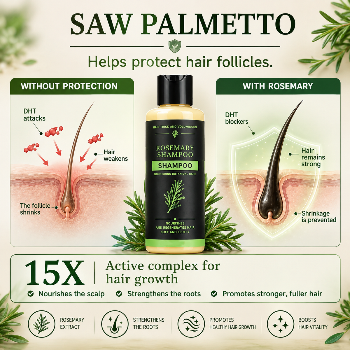 Rosemary Keratin Volumizing Shampoo