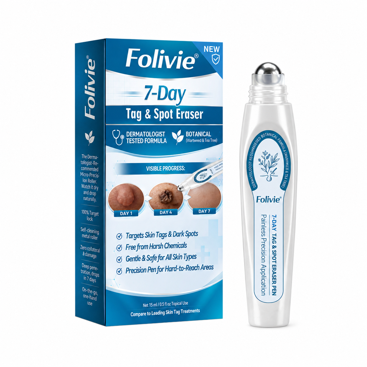 𝟕-𝐃𝒂𝘆 𝐒𝗸𝐢𝐧 𝐓𝒂𝗴 & 𝐒𝐩𝙤𝐭 𝐄𝐫𝒂𝐬𝙚𝐫 Painless & Scar-Free Advanced Imperfection Removal Rollerball Pen