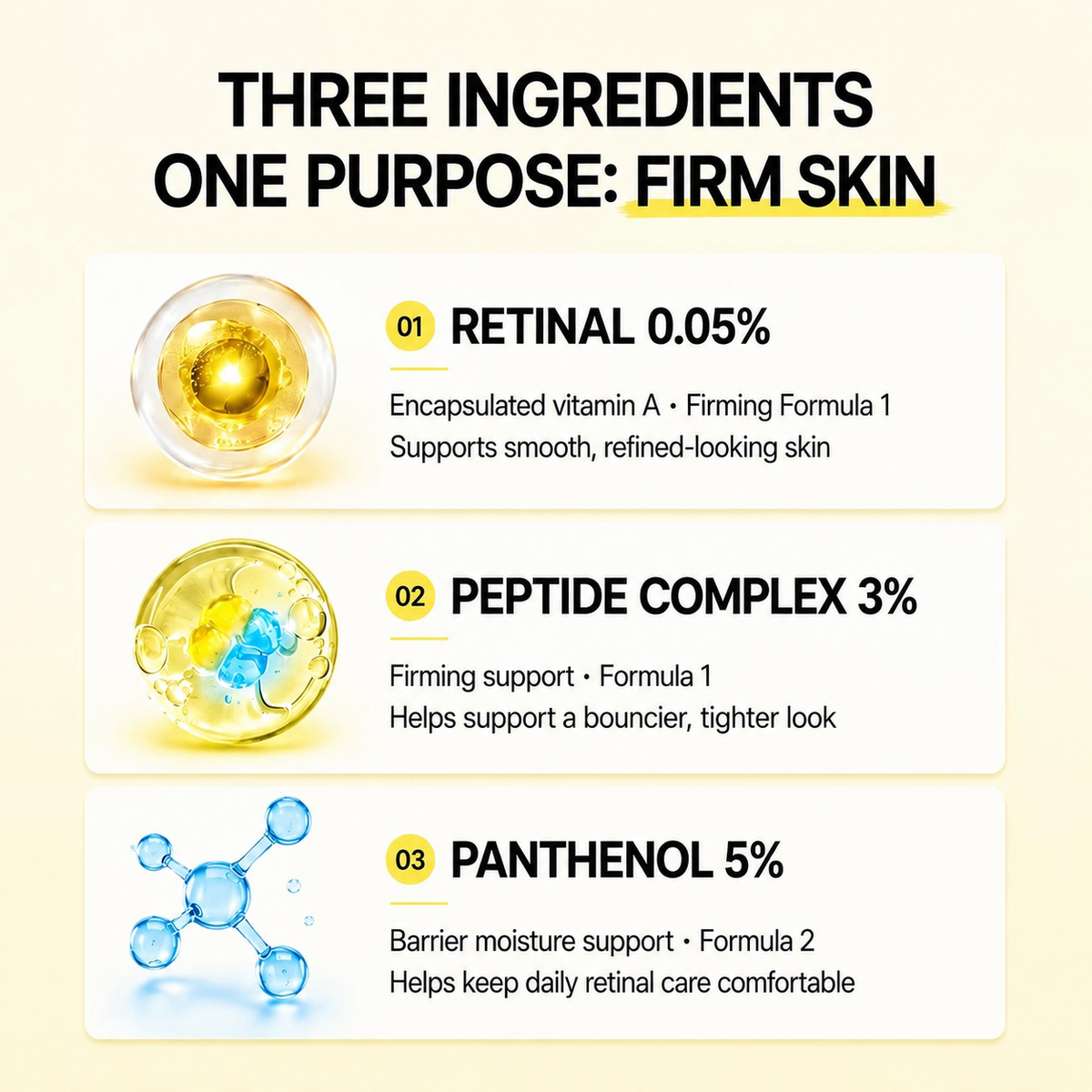 💜Dual-Action Firming Cream – 0.05% Retinal, 3% Matrixyl & 5% Panthenol for Wrinkles, Fine Lines & Firmer-Looking Skin ✨