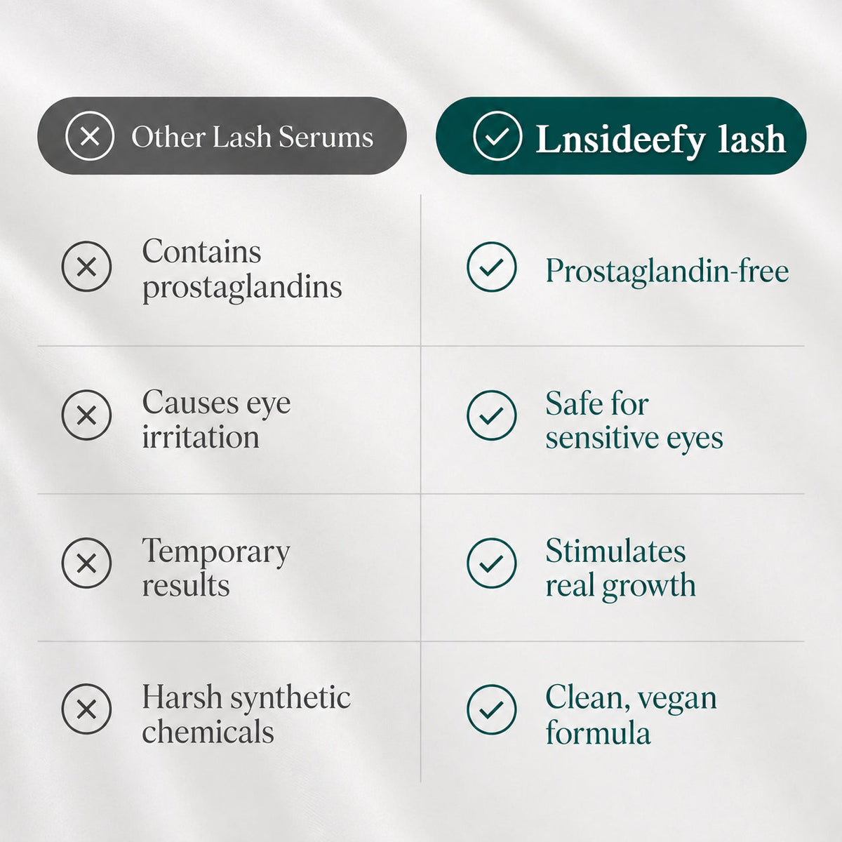 Lnsideefy lash eyelash growth serum