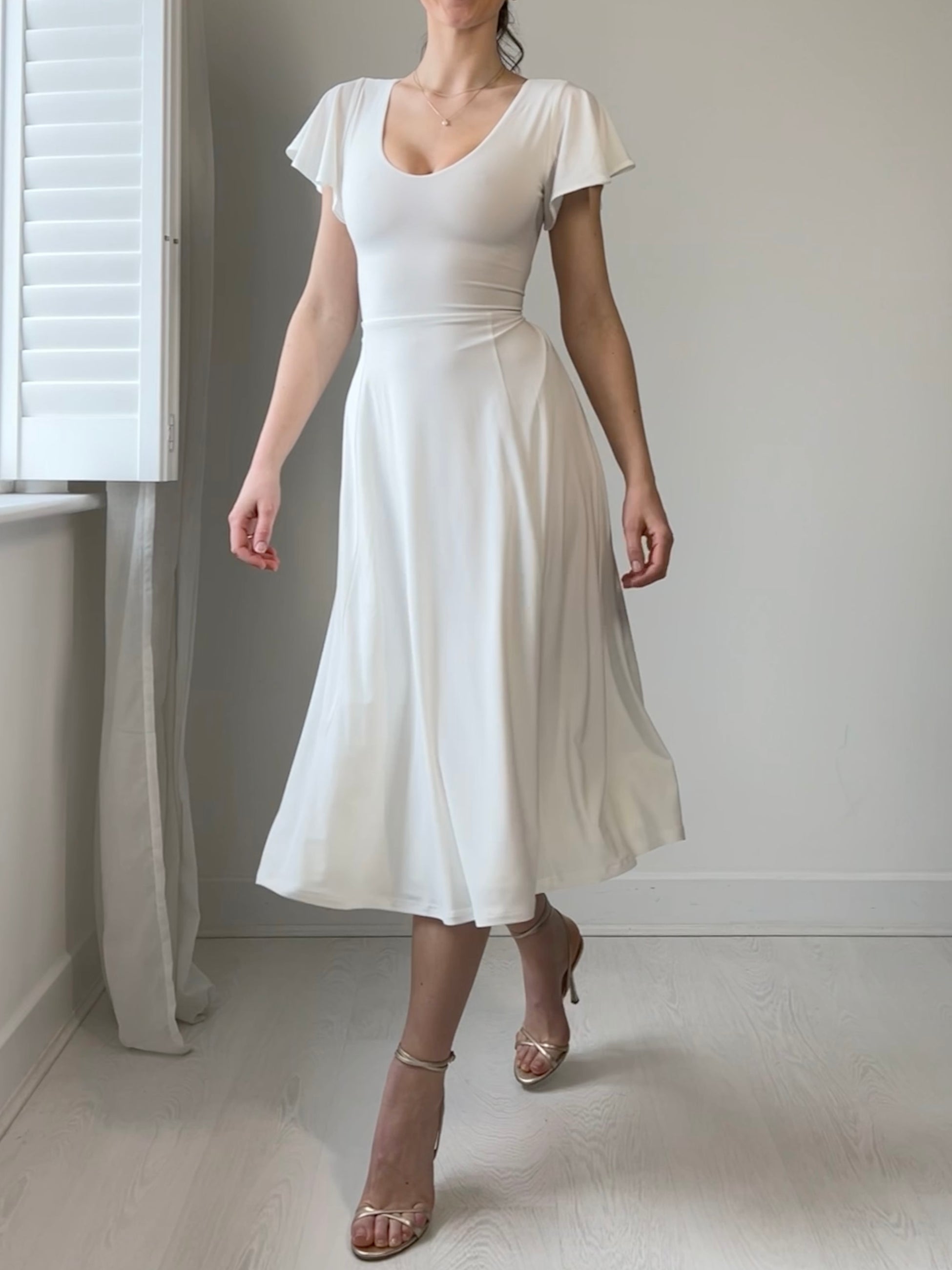 Midi Dress - Ivory White