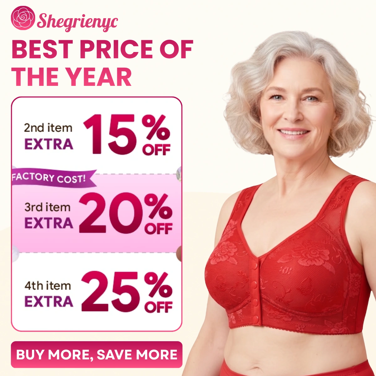 OREVYNA- Front Closure Breathable Cotton Lifting Bra for Seniors