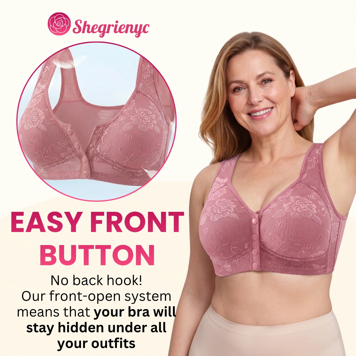 OREVYNA- Front Closure Breathable Cotton Lifting Bra for Seniors
