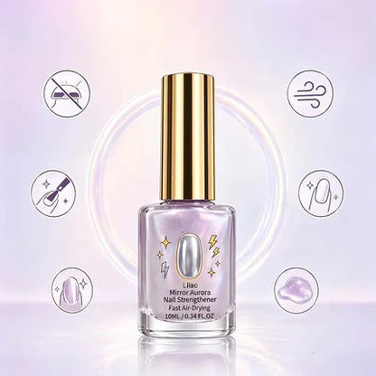 ⏰Lilac Mirror Nail Strengthener – Glossy Aurora Shine & Fast Air-Dry
