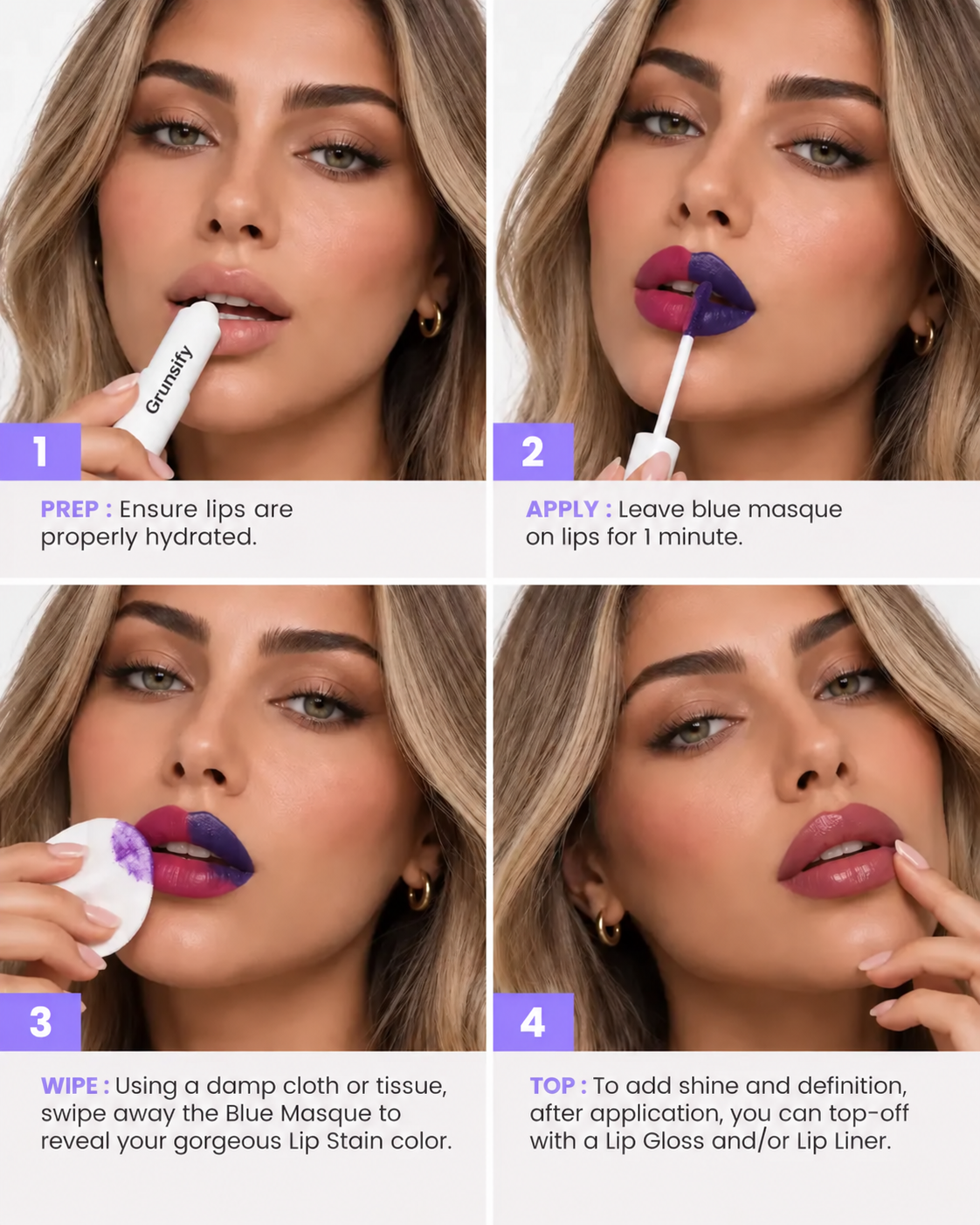 Grunsify  Magic Peel Lip Tint – The Viral Color Reveal Lip Stain