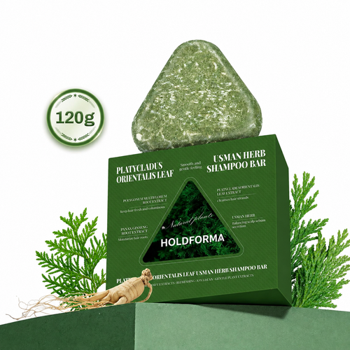 Anti Hair Loss Usman Grass Herbal Shampoo Bar - Polygonum, Ginseng & Tea Tree, Strengthens Roots, Reduces Hair Fall, for Thinning Hair, Sulfate-Free, Herbal Hair Growth Soap