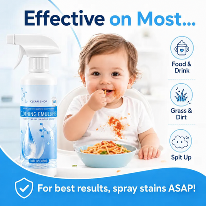 Stain and Food Residue Cleaning Spray—effectively removes food residue, oil stains, and coffee stains from clothing, undergarments, and various types of fabrics.