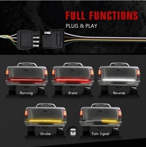 🔥LED tailgate lights, turn signals and driving and reversing lights🔥