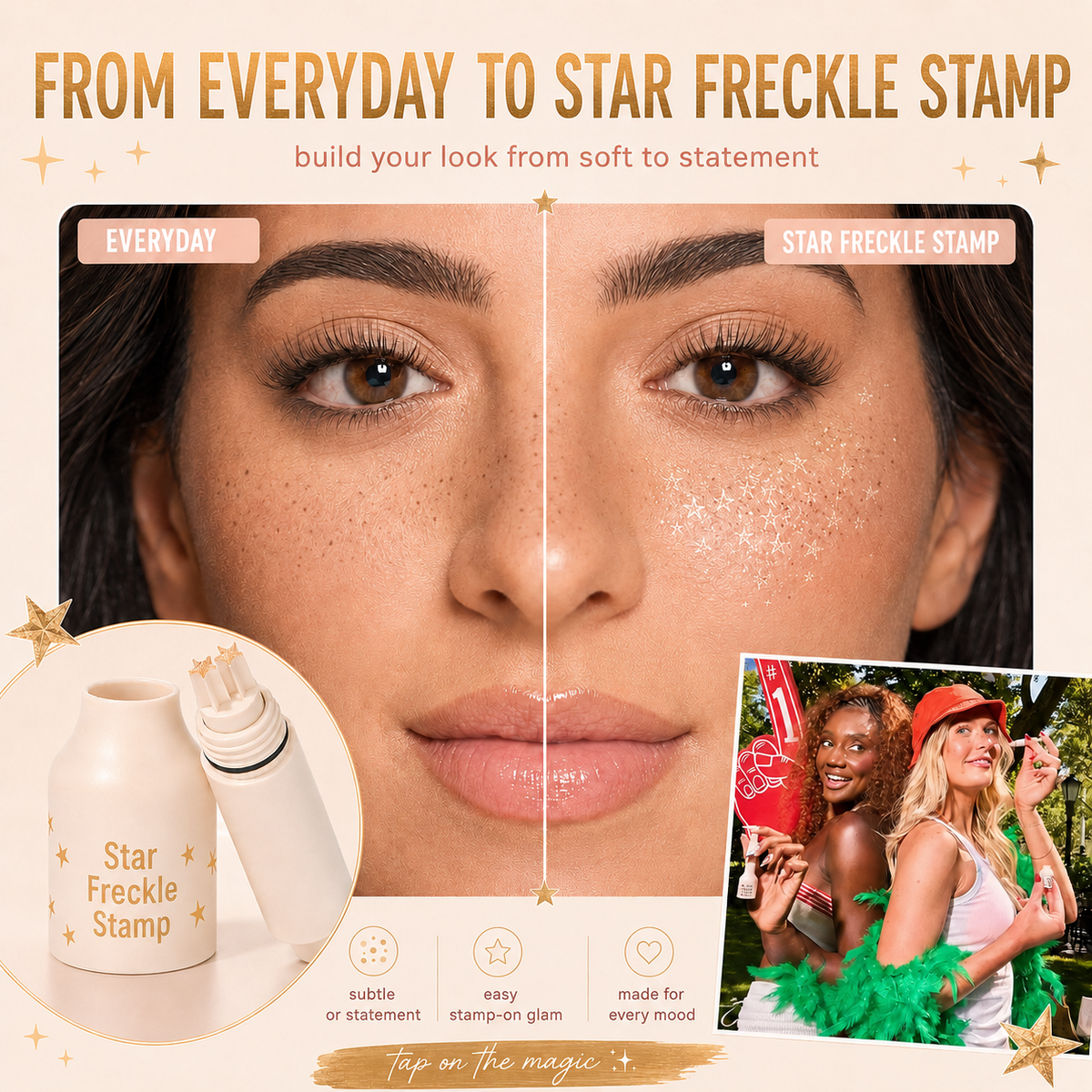 🏆 BEST SELLER -Star freckle stamp - Colored metallic star shaped pen