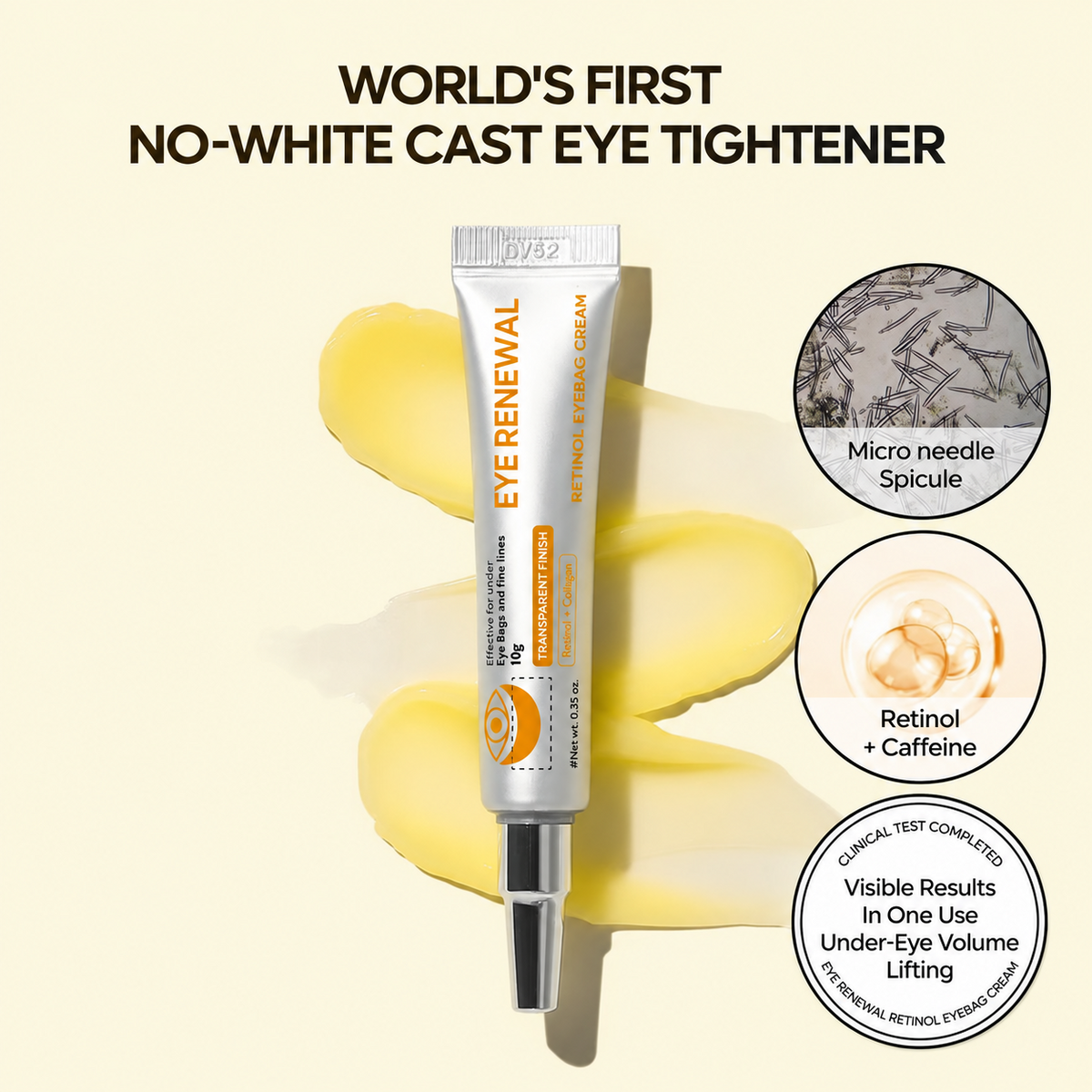 EYE RENEWAL Retinol + Caffeine Eye Cream – Smoother-Looking Under-Eyes & Transparent Finish